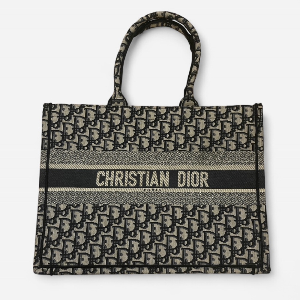 Dior Black and Beige Oblique Signature Tote - Picture 1 of 6